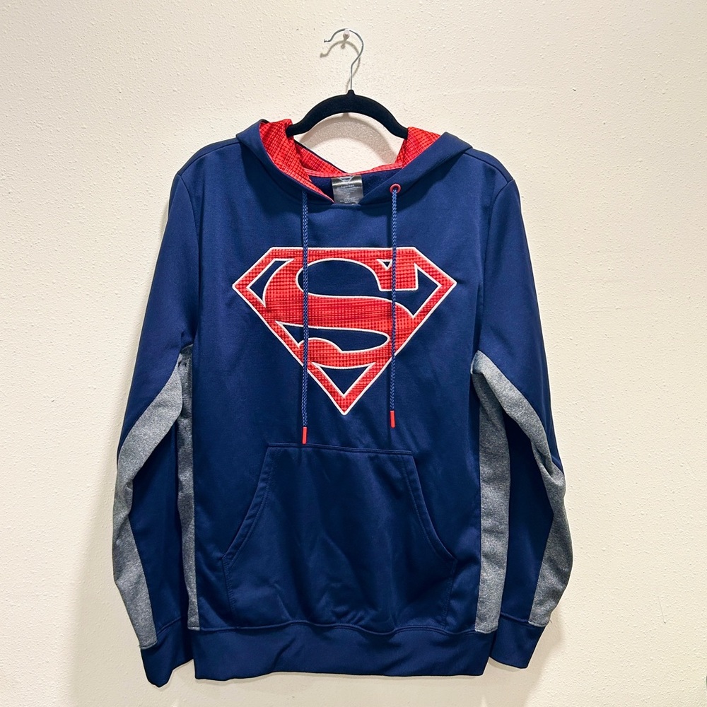 Superman Logo Men's Blue Hoodie Size M